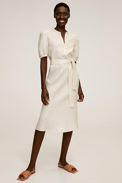 Belt Linen Dress