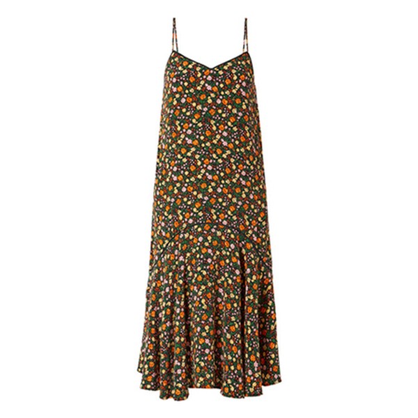 Joycedale Ruffled Floral-Print Silk-Crepe Midi Dress from Ganni