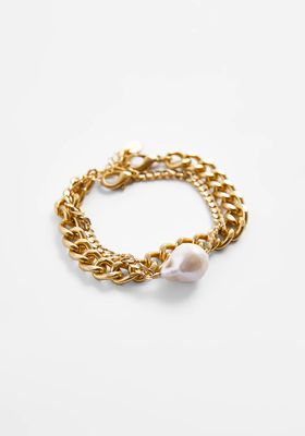 Pack Of Link Bracelets With Natural Pearl Detail from Zara