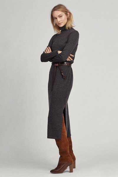 Jersey Turtleneck Dress