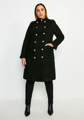 Curve Boucle Double Breasted Coat