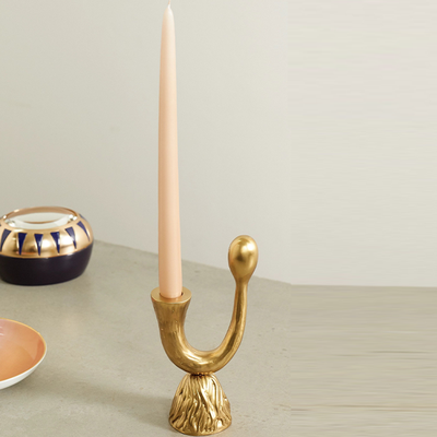 Horn Bronze-Tone Candlestick from L'OBJET