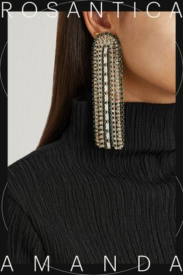 Amanda Embellished Clip-On Drop Earrings from Rosantica