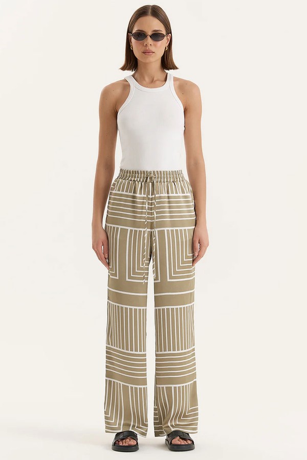 Satin Graphic Print Trousers from 4th & Reckless
