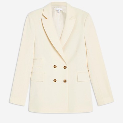 Cream Double Breasted Blazer