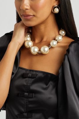 Miranda Faux Pearl-Embellished Necklace, £380 | ROSANTICA