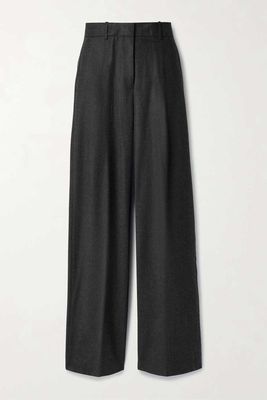 Pleated Wool Straight Leg Pants from Theory