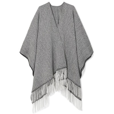 Fringed Herringbone Wool Blend Wrap from Rag and Bone