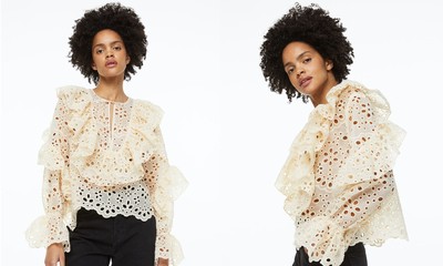 Broderie Anglaise Flounce-Trimmed Blouse, £49.99