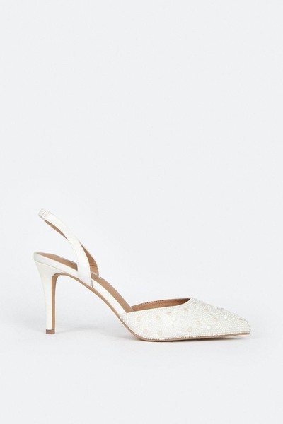 All Over Pearl Mid Heel Sling Back Shoe  from Coast 