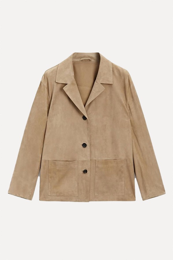 Flowing Suede Leather Blazer from Massimo Dutti