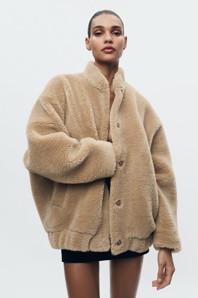 Faux Shearling Bomber Jacket