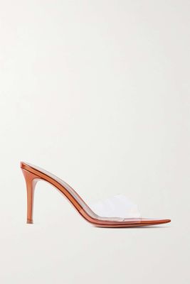 Elle 85 PVC & Mirrored-Leather Mules from Gianvito Rossi