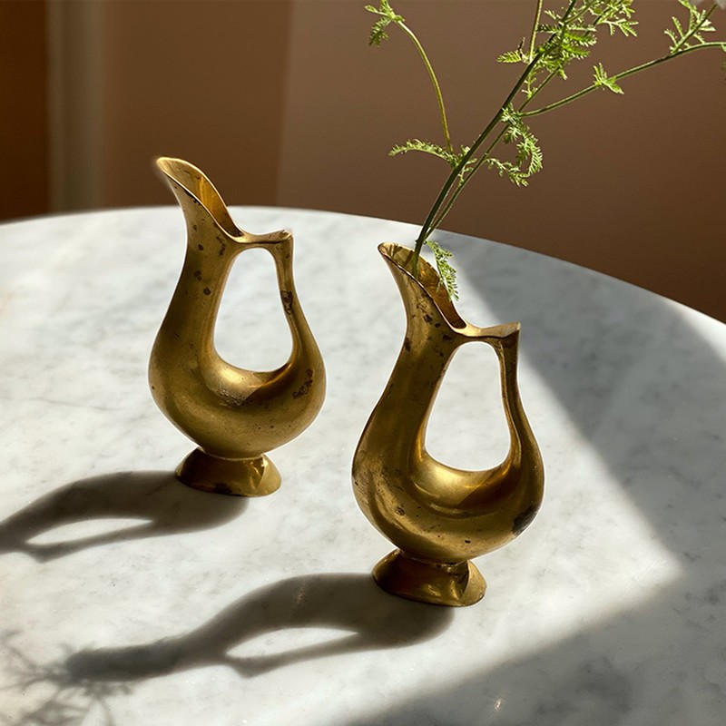 Vintage Brass Pitcher from One Off Piece