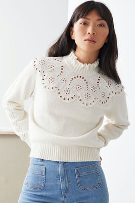 Wool Blend Scalloped Sweater from & Other Stories