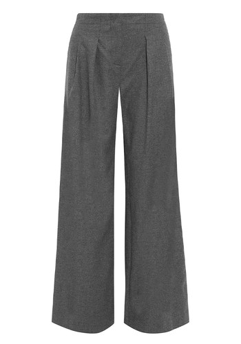 Viola Mélange Pleated Flannel Wide-Leg Pants from Iris & Ink