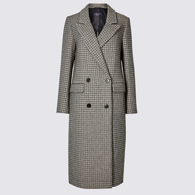 Checked Longline Duster Coat