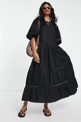 Broderie Oversized Chuck On Maxi Dress from Topshop
