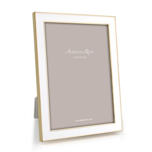 White Enamel & Gold Frame