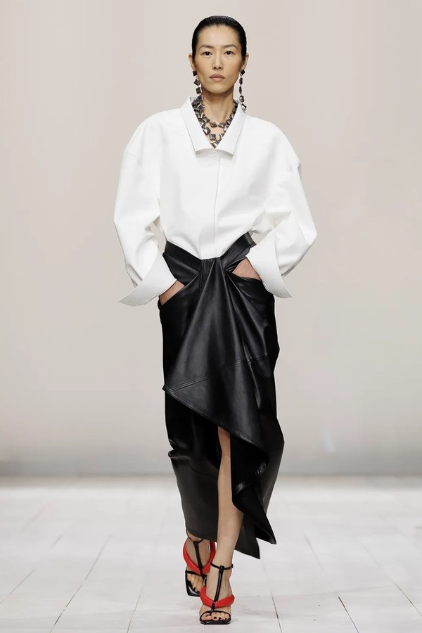 Leather Draped Midi Skirt from Givenchy