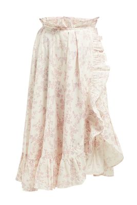 Tasha Floral-Print Cotton Midi Skirt from Thierry Colson