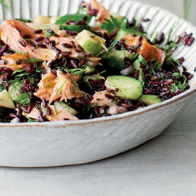 Black Rice & Salmon Salad