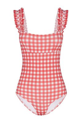 Red Gingham Ruffle-Trimmed Swimsuit from Ephemera