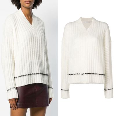 Ribbed V-neck Sweater from Helmut Lang