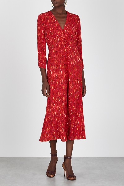 Katie Red Printed Midi Dress from Rixo