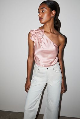 One Shoulder Satin Bow Top, £75| & Other Stories