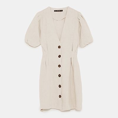 Button Linen Dress from Zara 