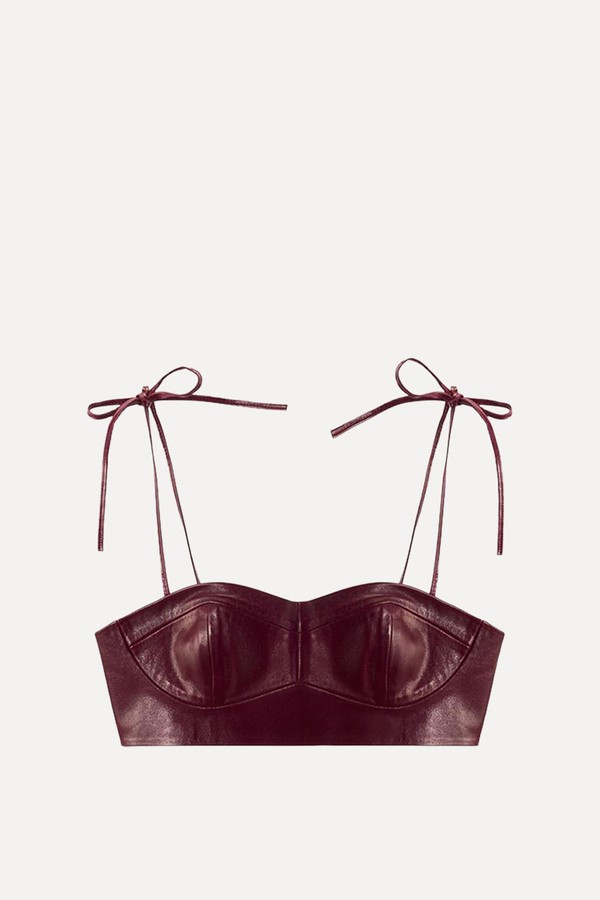 100% Leather Mini Top from Zara