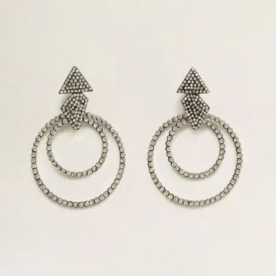 Rhinestone Crystal Earrings from Mango