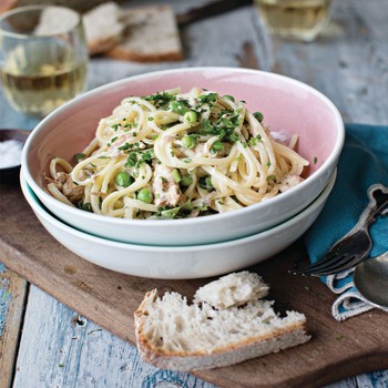 Linguine Smoked Trout & Petit Pois