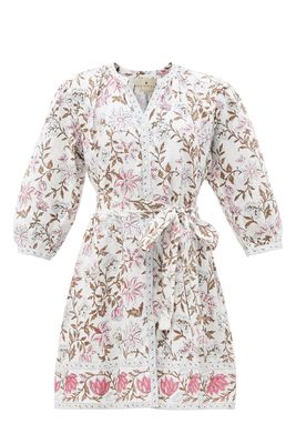 Iris Hand-Blocked Linen Shirt Dress from Hannah Artwear 