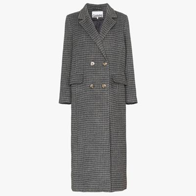 Heritage Check Wool Coat from Ganni