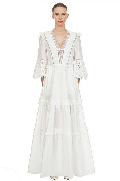 White Cotton Voile Maxi Dress