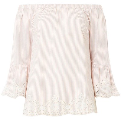 Tall Blush Stripe Bardot Top