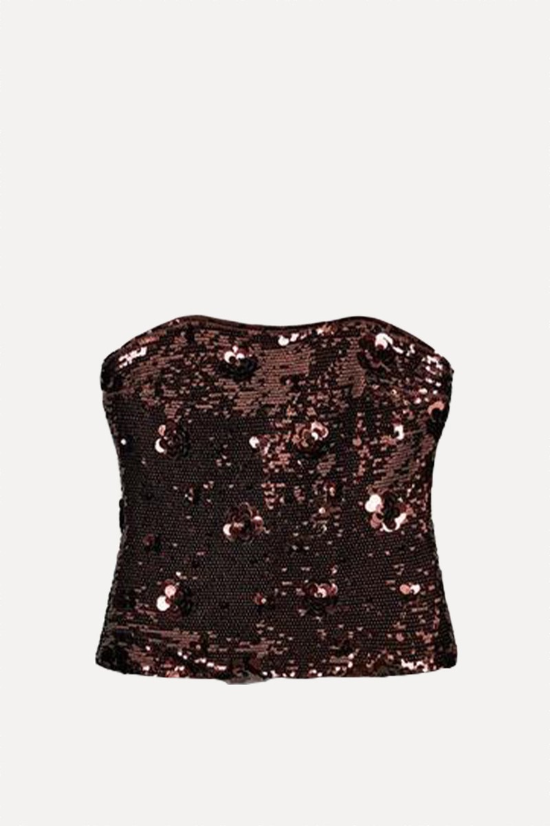 Sequinned Bandeau Top