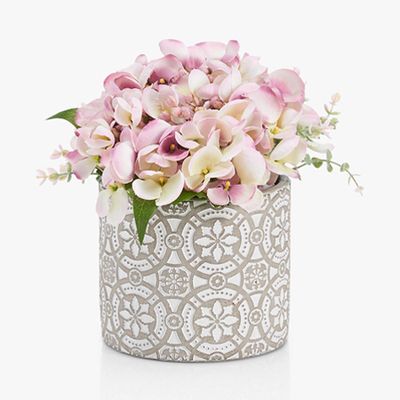 Peony Artificial Hydrangea & Eucalyptus Vase from John Lewis