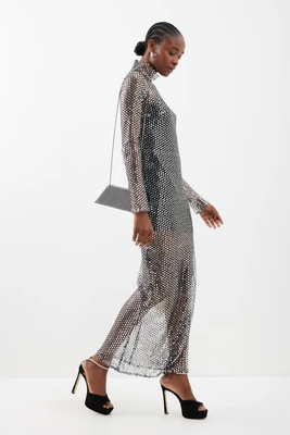 Tina Mesh-Overlay Sequinned Gown from Taller Marmo