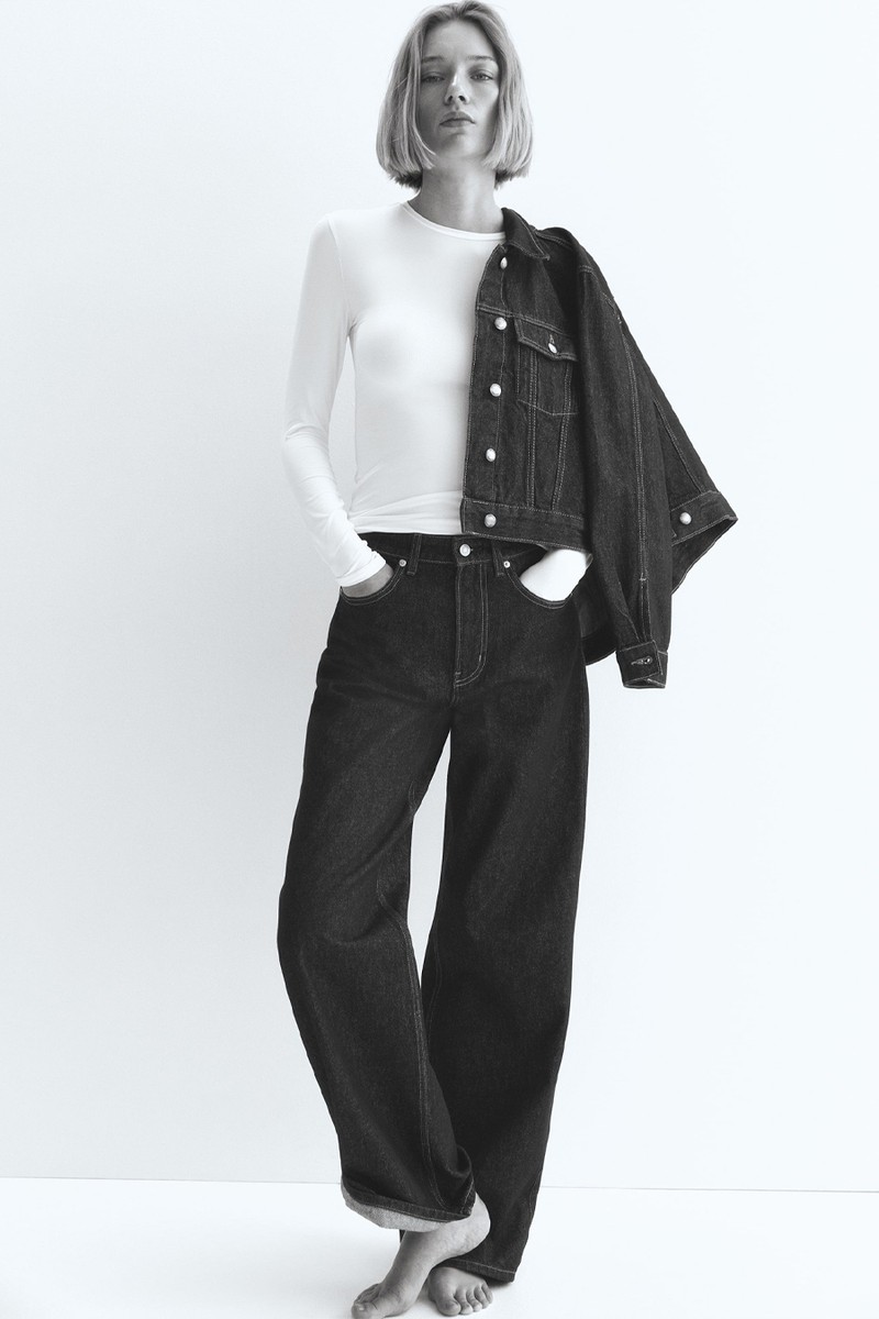 Long-Sleeved Microfibre Top from H&M