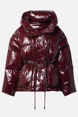 Rhodes Convertible Hooded Quilted Glossed-Shell Down Coat from Ulla Johnson