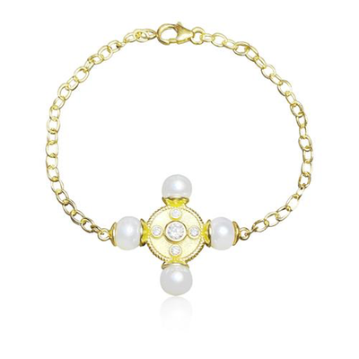 The New Romantics Gold Pearl Bracelet