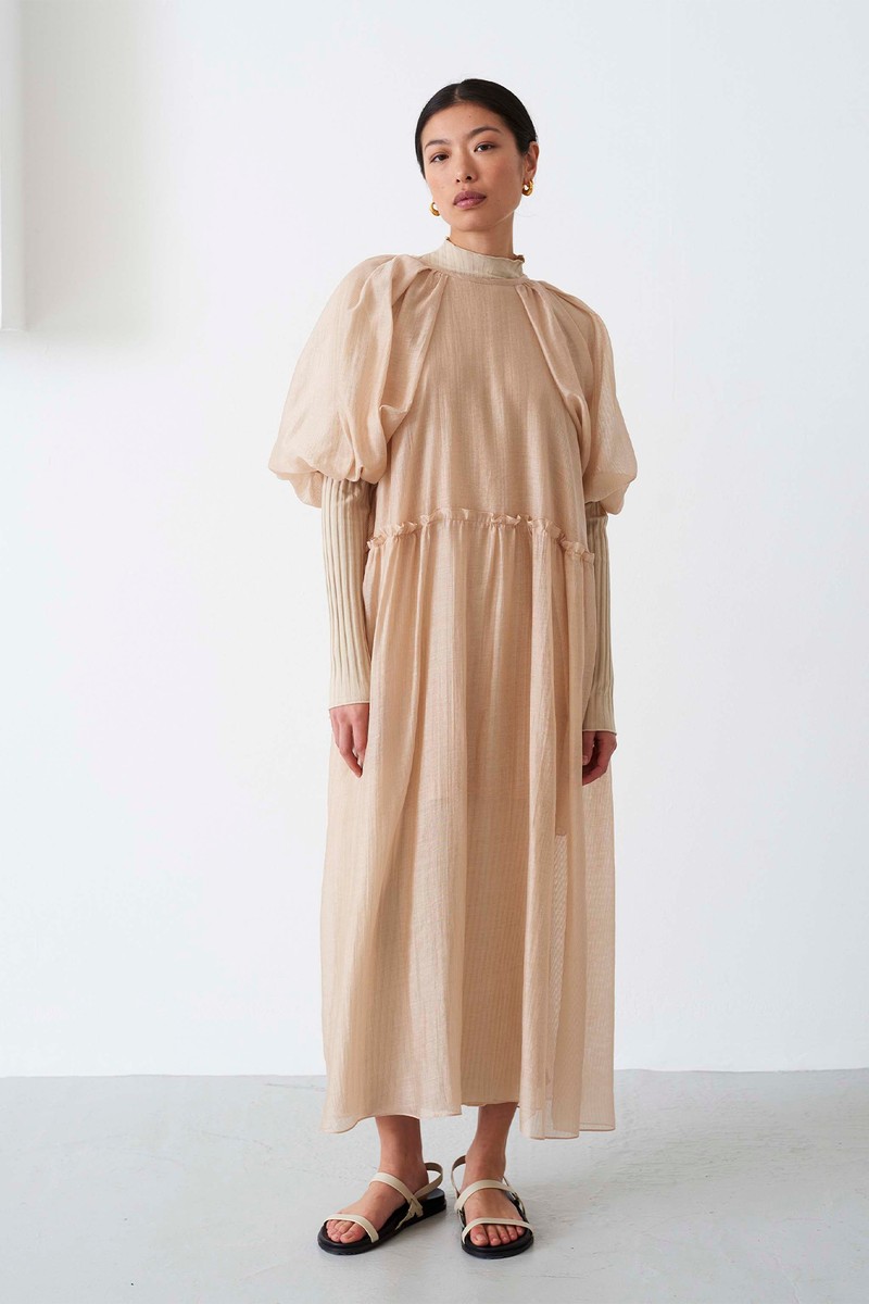 Ellen Champagne Dress from Mother Of Pearl
