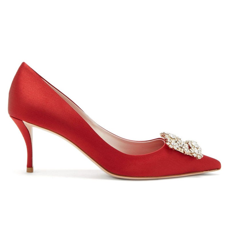 Flower Crystal-Embellished Pumps from Roger Vivier