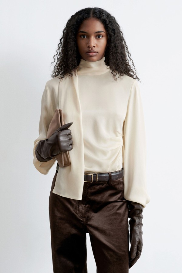 Scarf-Detail Satin Blouse from & Other Stories