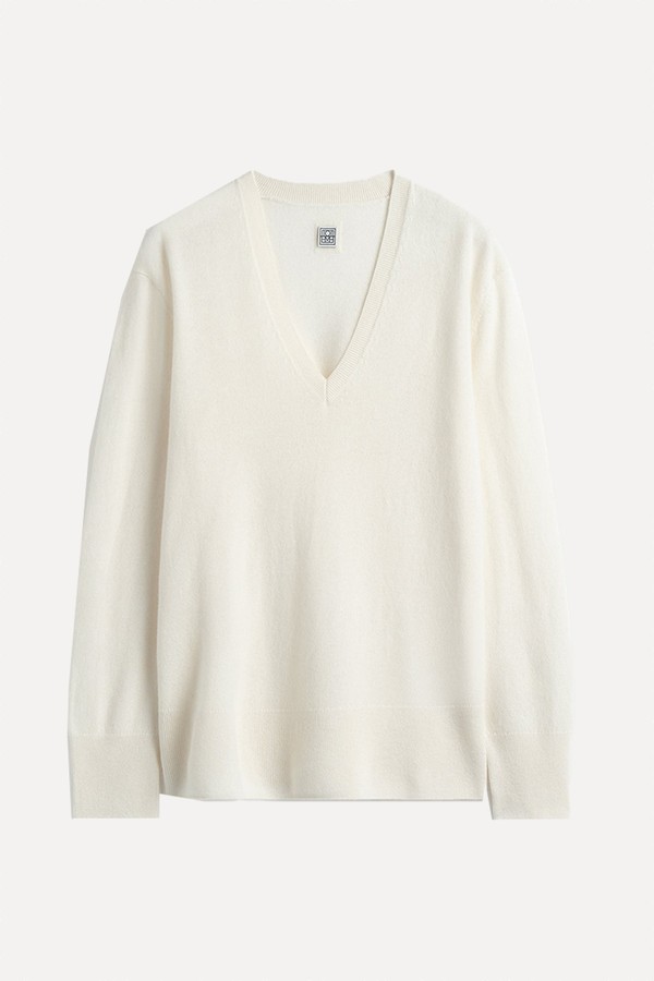 Cashmere V-Neck Knit Sweater