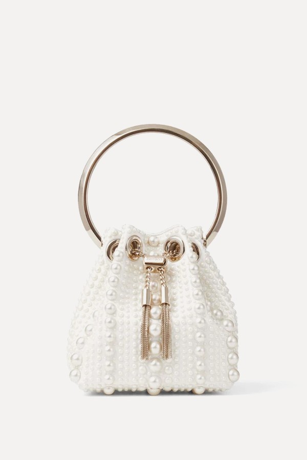 Micro Bon Bon Satin Mini Bag With All-Over Pearls