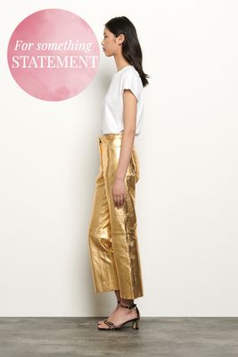 Metallic Leather Trousers from Sandro